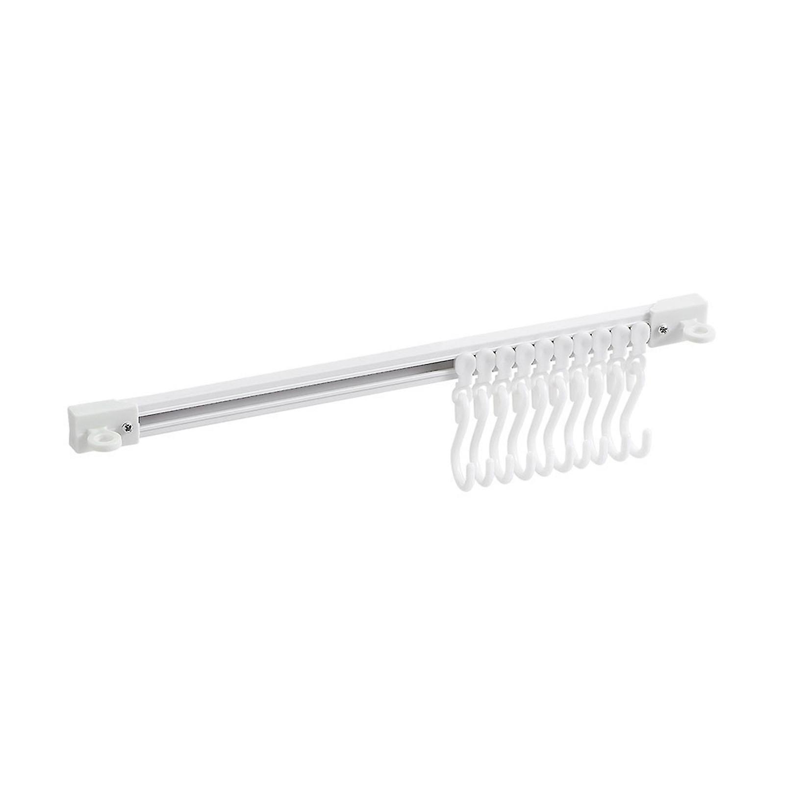 Multifunctional Slide Rail Hook with S Hooks Large Capacity Finishing Hook for Kitchen Cabinet