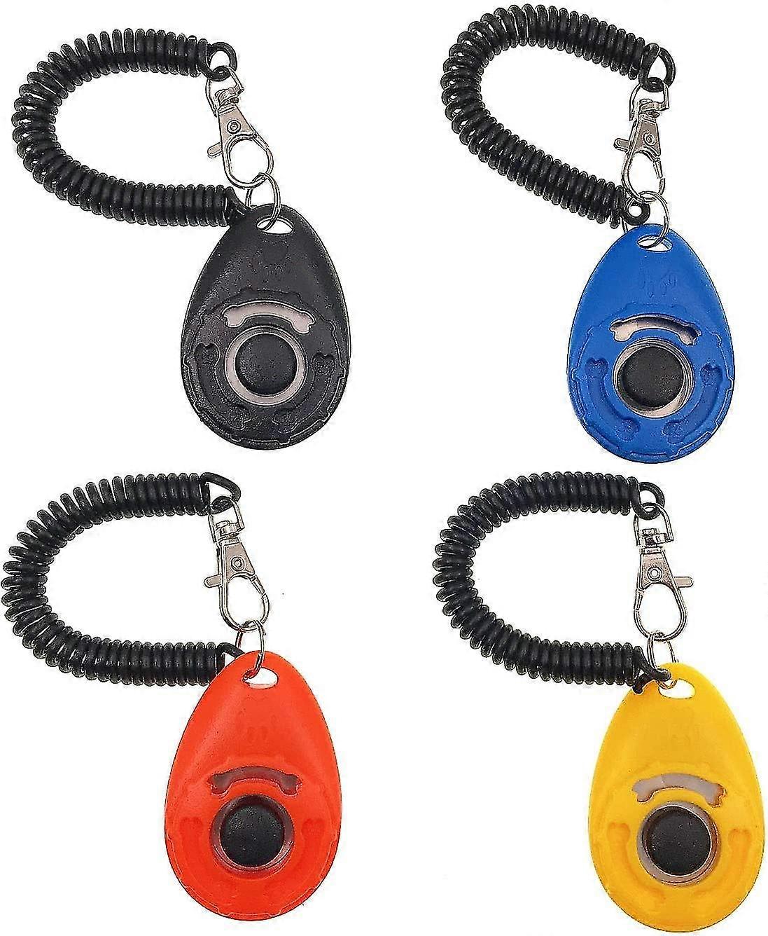 4 X Dog Training Clickers For Dogs Puppy Cats, Dog Clicker With Wrapped Strap