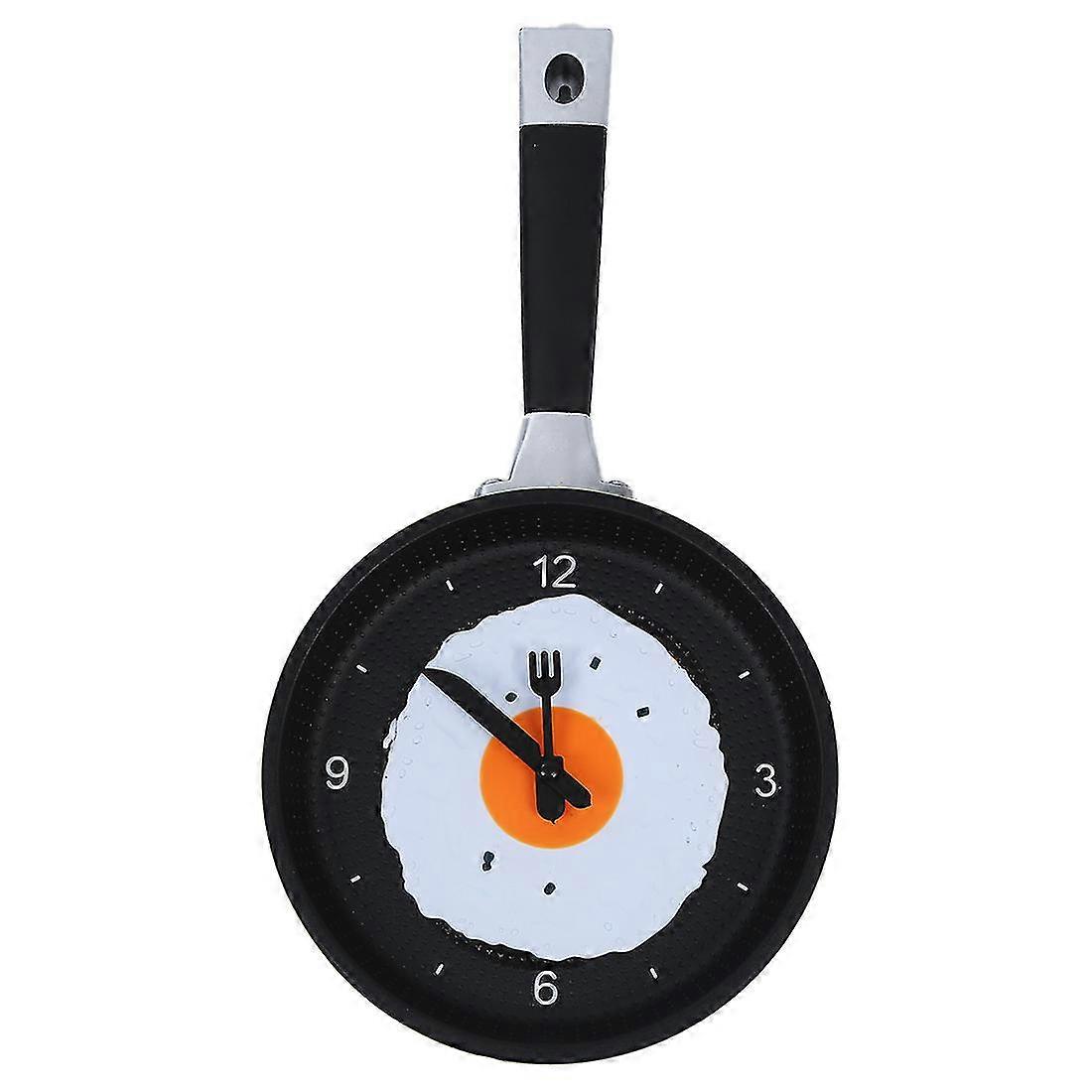 Frying Clock With Fried Egg - Novelty Hanging Kitchen Cafe Wall Clock Kitchen - Green