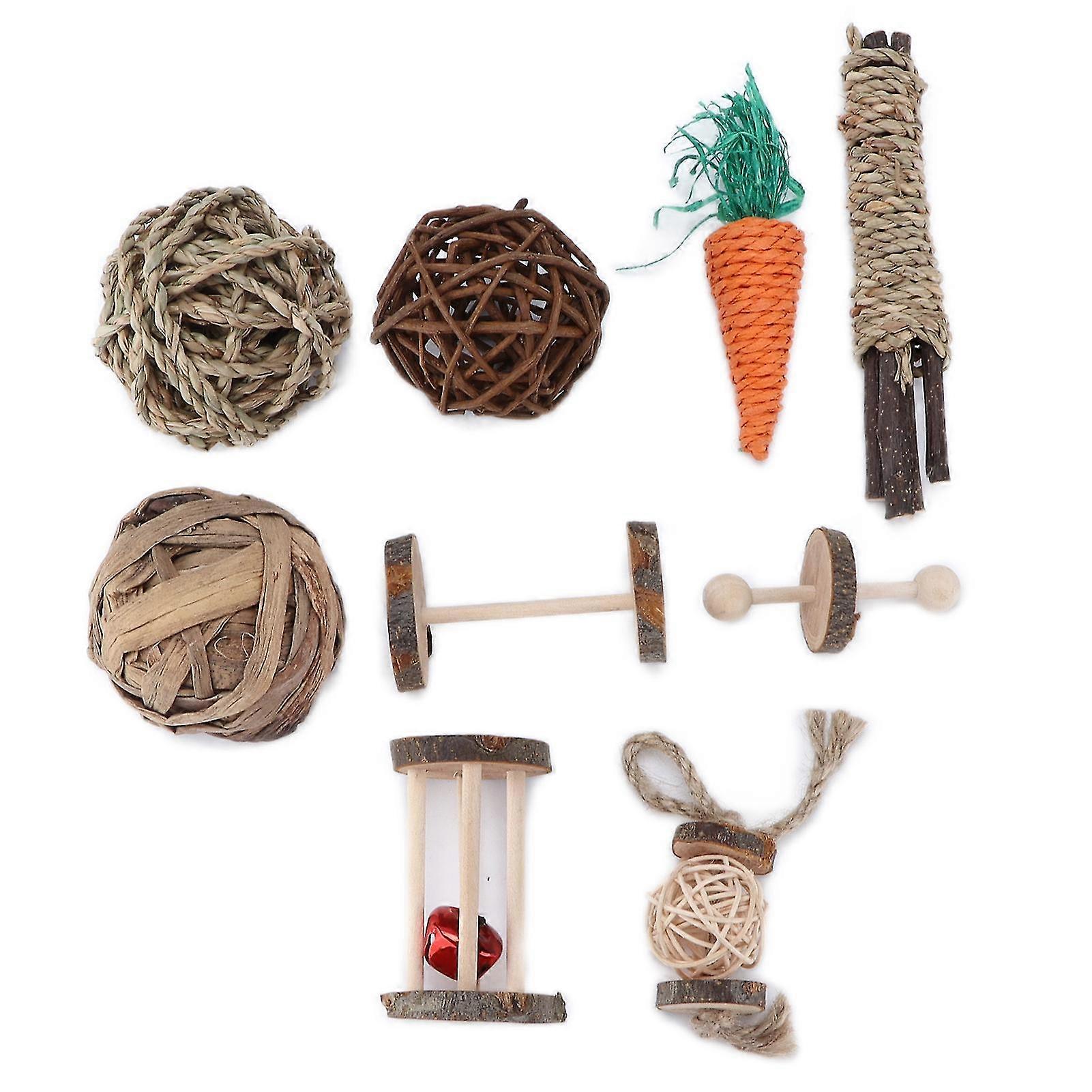 Safe and Durable Non-Toxic Chewing Toy Combo Set for Hamsters and Rabbits