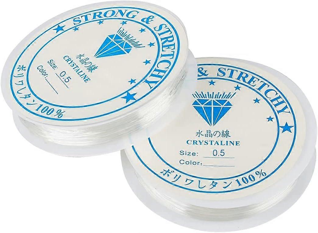 2x13m Clear Elastic Stretch Thread Bracelet Making Craft Bracelet 0.5mm Diameter White
