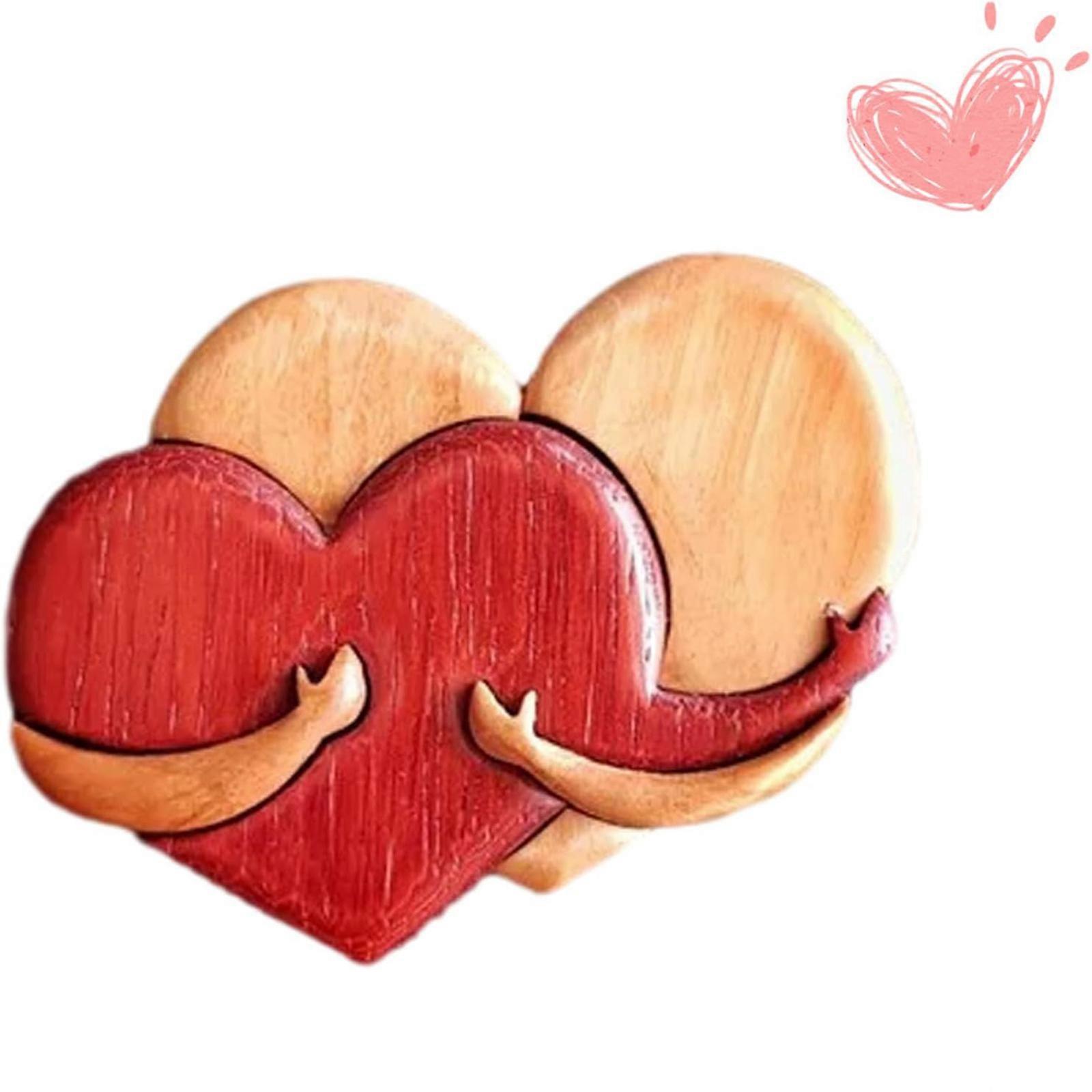 A Hug from My Heart for You Handmade Wood Pendant, Heart Shaped Accessories for Him and Her, Valentines Day Gifts