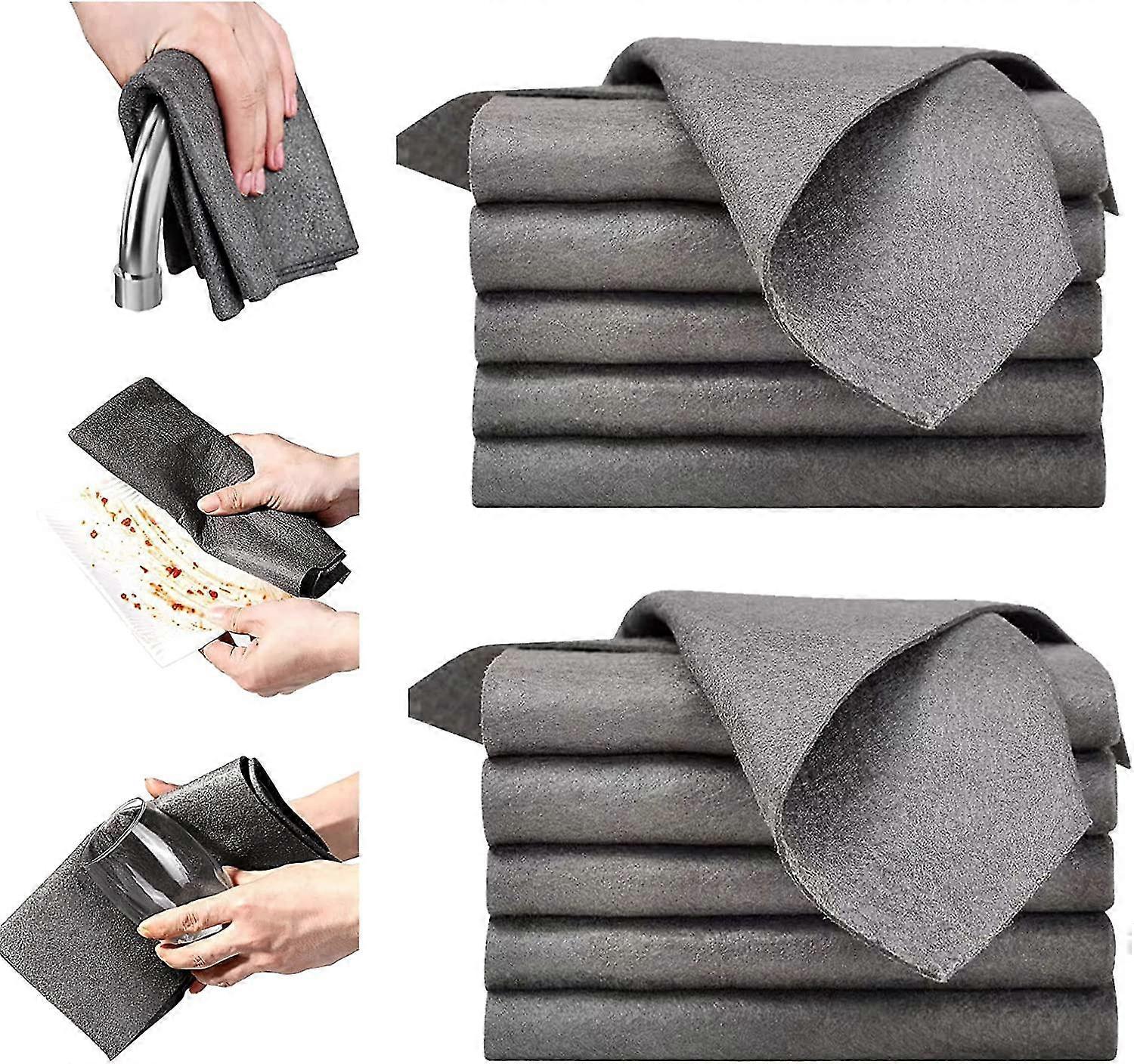 Chiffon de nettoyage magique, chiffons de nettoyage en verre microfibre épaissi, chiffon de nettoyage miracle sans traînée magique