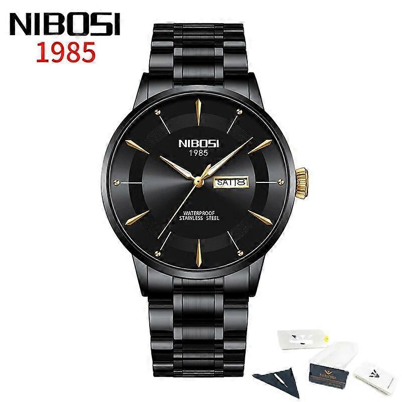 NIBOSI 2024 Reloj Hombre メンズウォッチトップブランドラグジュアリーメンズ腕時計ステンレススチール防水男性時計ギフトクォーツ時計