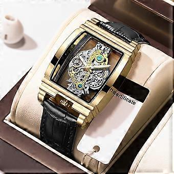 Black strap cut-out outdoor watch(Gold)