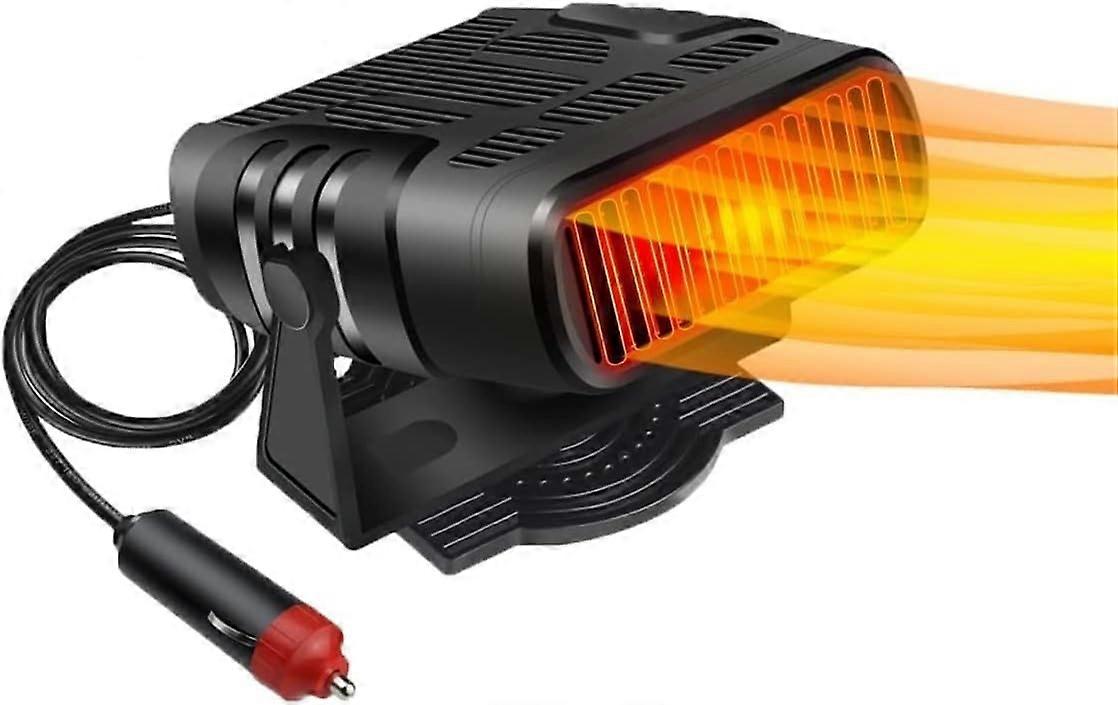 Car Heater Defroster, 12V 120W Portable Cooling Fan, 360 Rotating Automotive Windshield Defroster with Cigarette Lighter