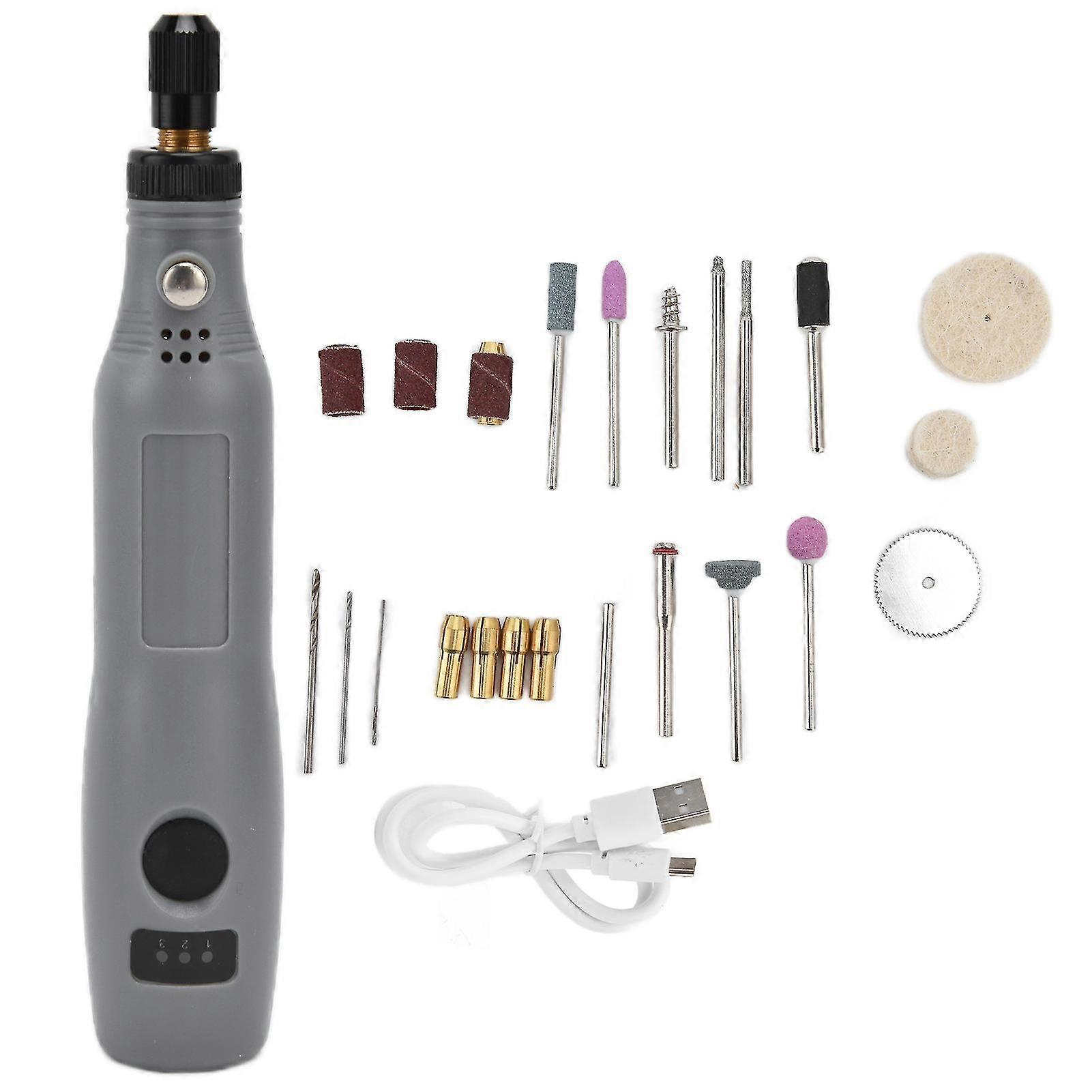 Mini Electric Drill Set for Polishing, Cutting, and Engraving with Adjustable Speed and DC5V Power