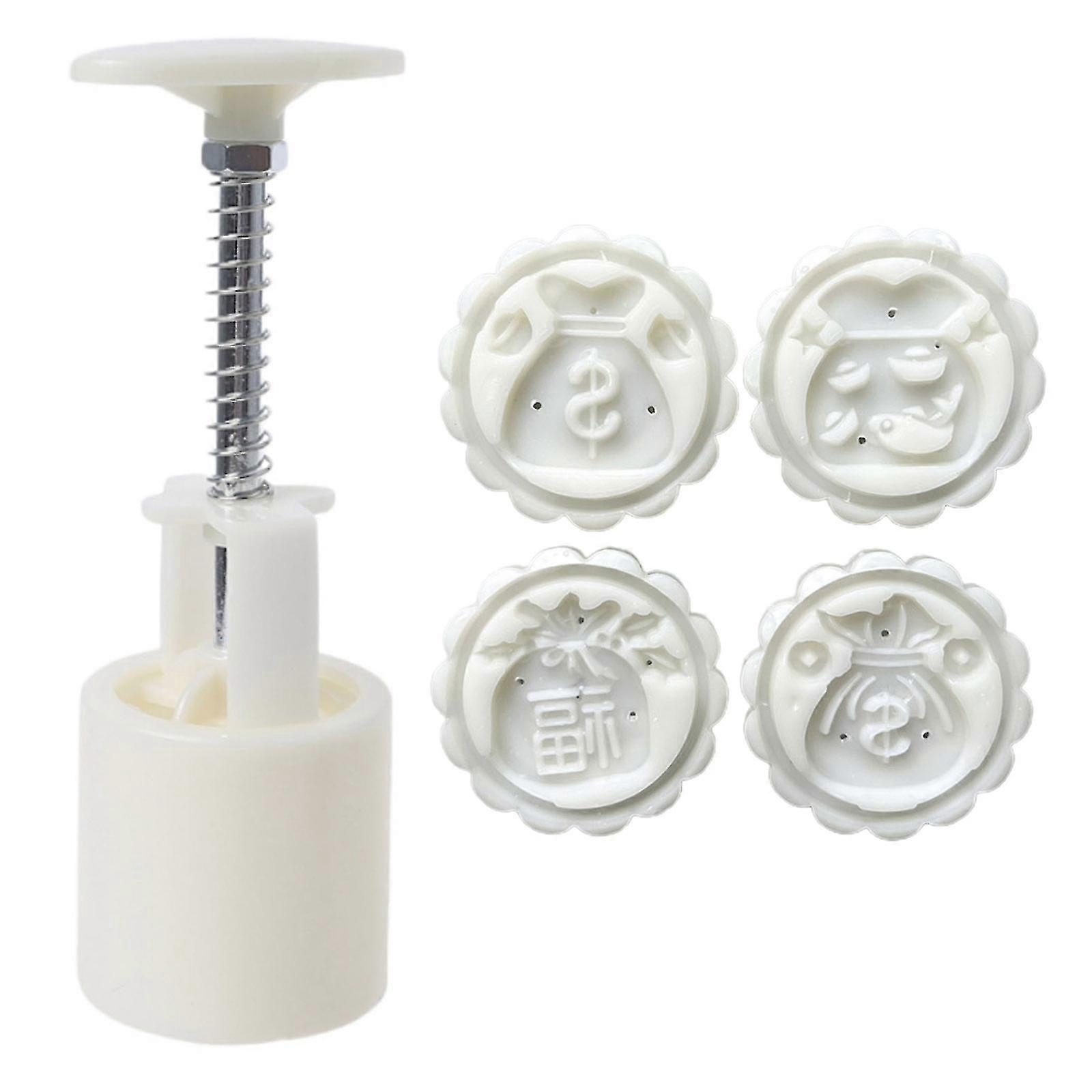 Plastic Mooncake Stamps Blessing Bag Shape Mooncake Mould Festival Hand Press