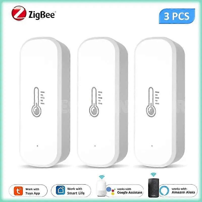 Tuya ZigBee Smart Temperature Humidity Sensor Smart Home Temperature Sensors Works With Alexa Google Assistant Smart Life