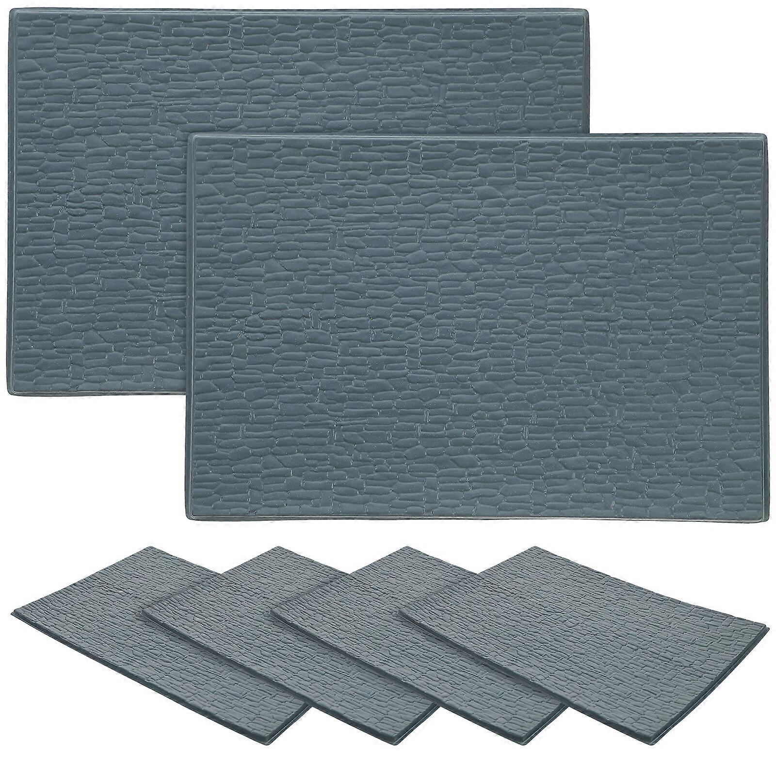 6 Sheets of Miniature Roof Tiles Lifelike Small Simulation Roof Tiles Figurines DIY Materials