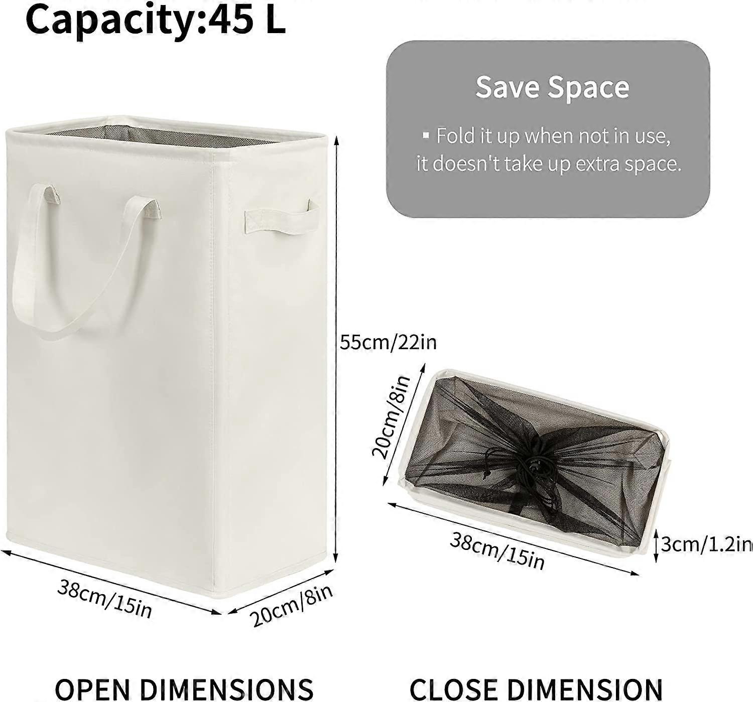 Lifewit 75L Slanke Wasmand, Kleine Wasmand met Deksel, Vuile Was