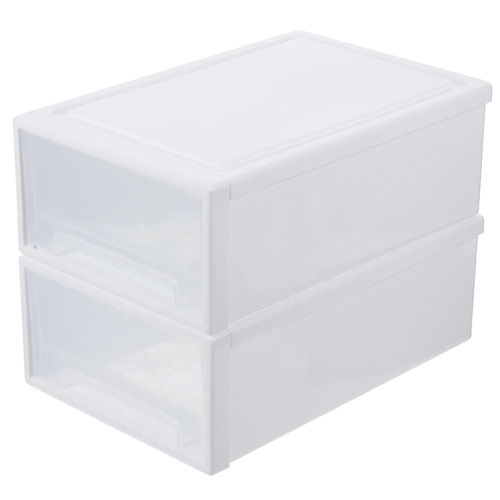 2Pcs Transparent Clothes Storage Clothes Containers Plastic Shoes Organizer