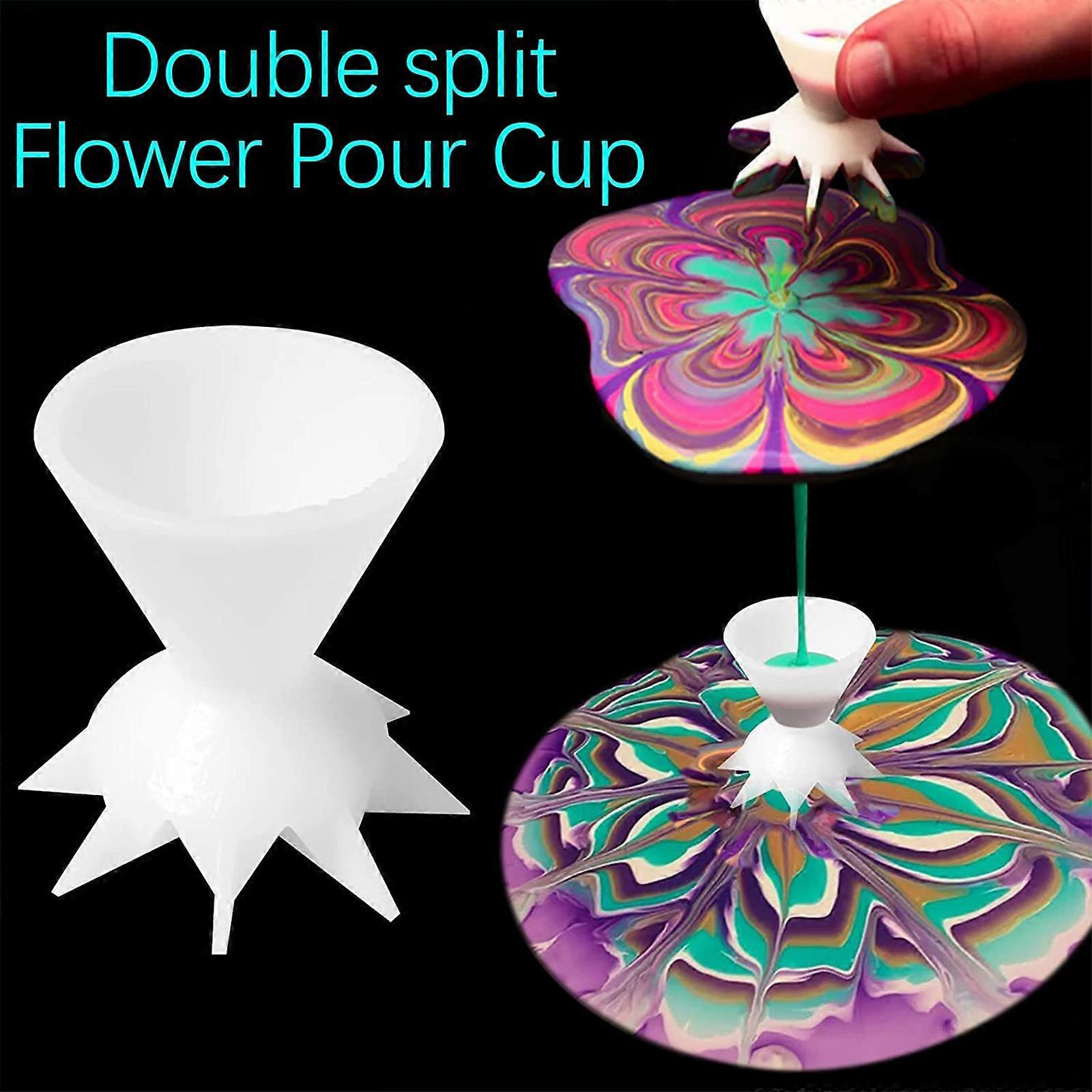 2PCS Silicone Paint Pour Split Cup - Mini Funnel Pouring Cup