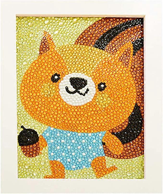 Funny DIY Mosaic Craft Kits,5D Diamond Painting Kits with Wooden Frame for Children up 6 Years Old
