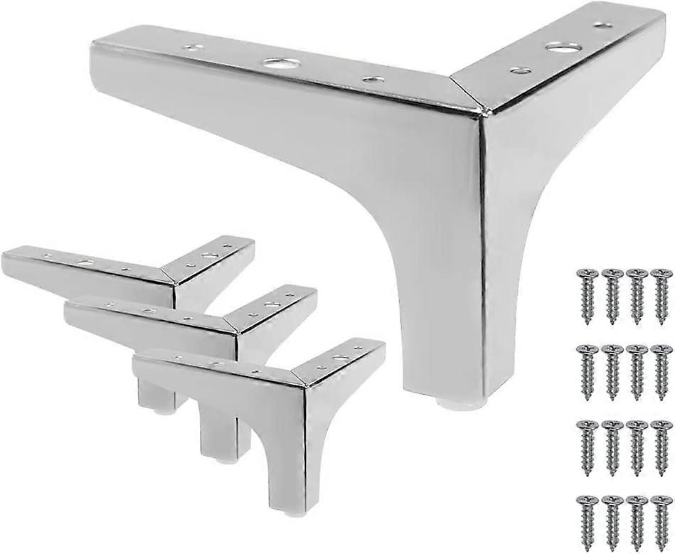 أرجل خزانة قابلة للتعديل 17 سم / 7 بوصة أرجل أثاث مجموعة ذهبية من 4 ، أرجل طاولة حديثة مثلث معدني أقدام أثاث ، أريكة قدم أريكة استبدال أرجل 