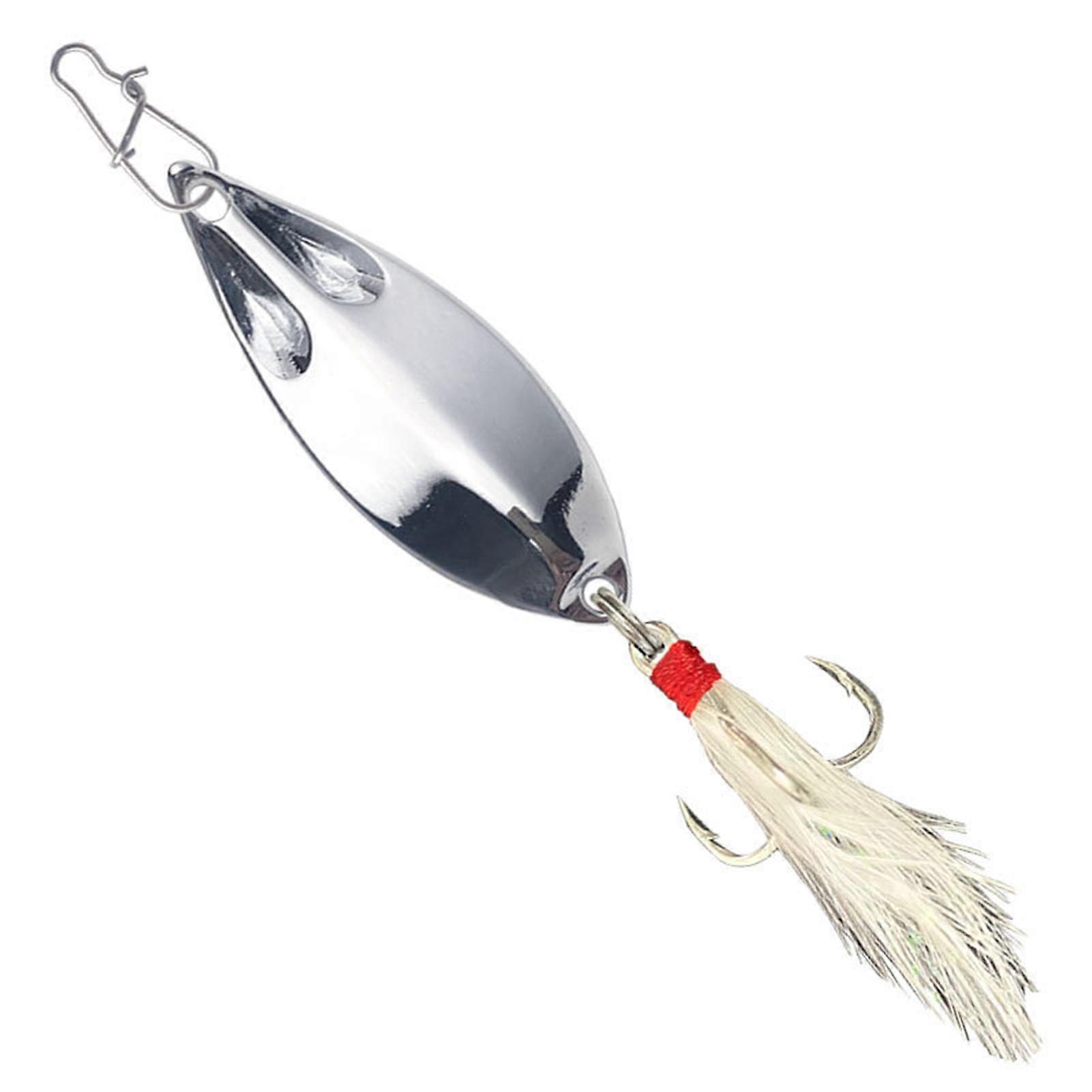 Kaesi4.3cm/10g Sequin Bait Treble Hook Sharp Feather Design Improve Fishing Rate Lure Hard Sequins Pins Baits Outdoor Fishing