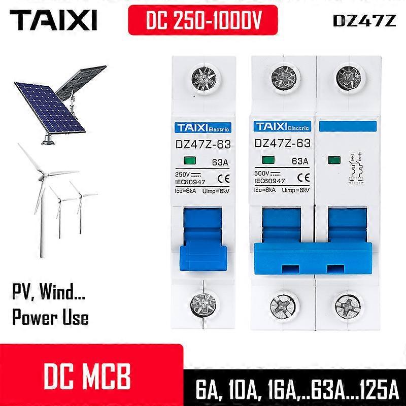 DZ47 Interruttore automatico CC 120V 200V 250V 500V Interruttore automatico di cortocircuito 6A 10A 16A 25A Interruttore rapido