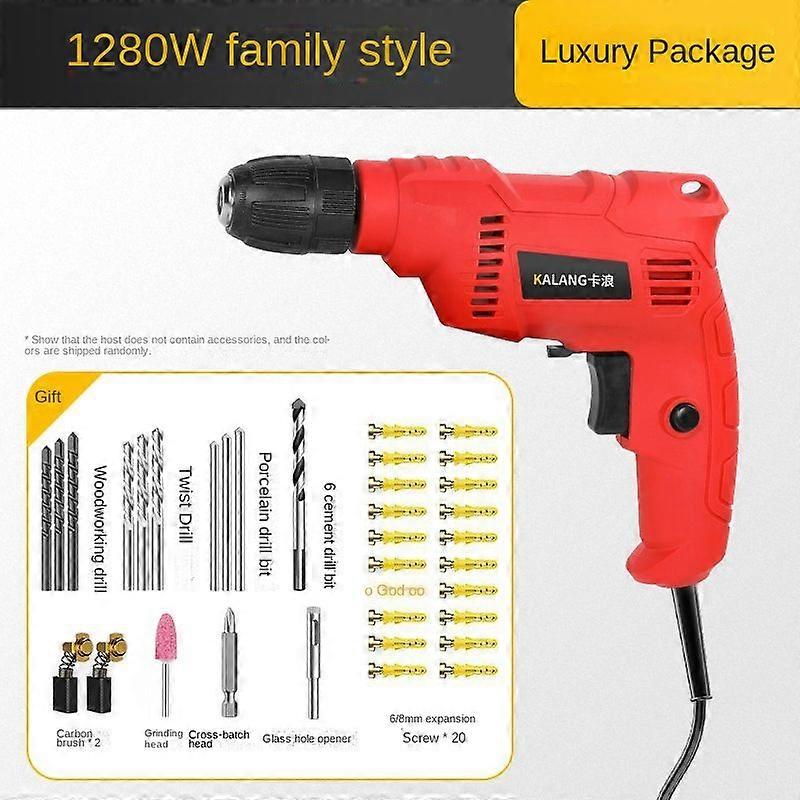 1280W Impact Drill 0-3000 r/min High Rotation Speed Corded Electric Drill Tool 220V 50Hz Max 13mm Chuck Controllable Speed