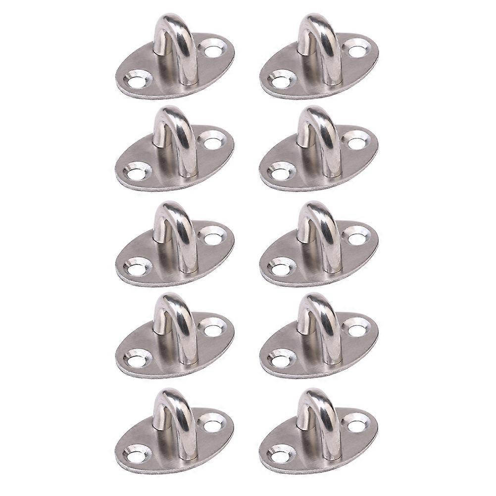 10pcs Stainless Steel Hook Thickened Load-bearing Fixed Pull Ring Storage Hook