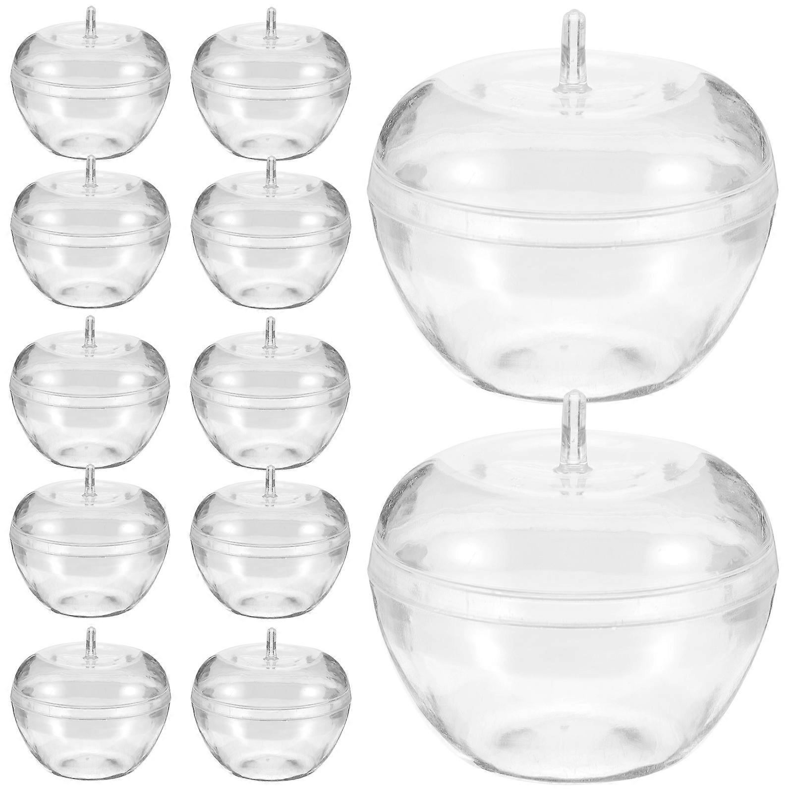 12pcs Apple Shape Nuts Snack Candy Holder Clear Dried Fruit Cases Snacks Storage Jar