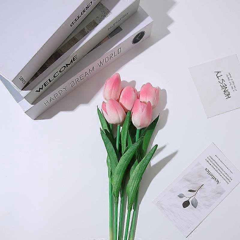 10 Stunning Realistic Touch Pu Artificial Tulip Bouquet With Stem-yellow