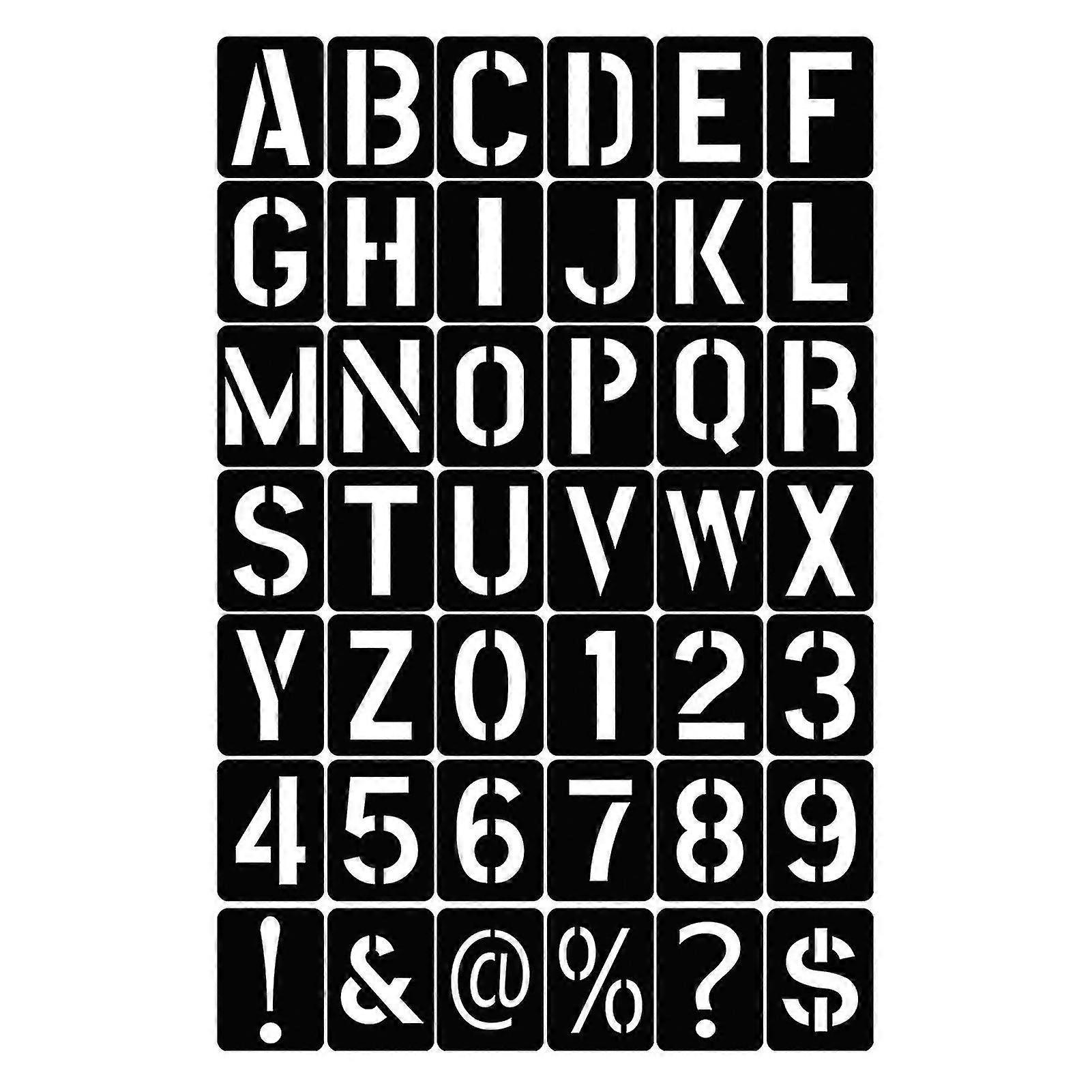 New 42pcs Stencils Letter And Number Template Reusable Washable Alphabet Stencils Environment-friendly Pp Art Craft Templates For Painting On Wood Scr