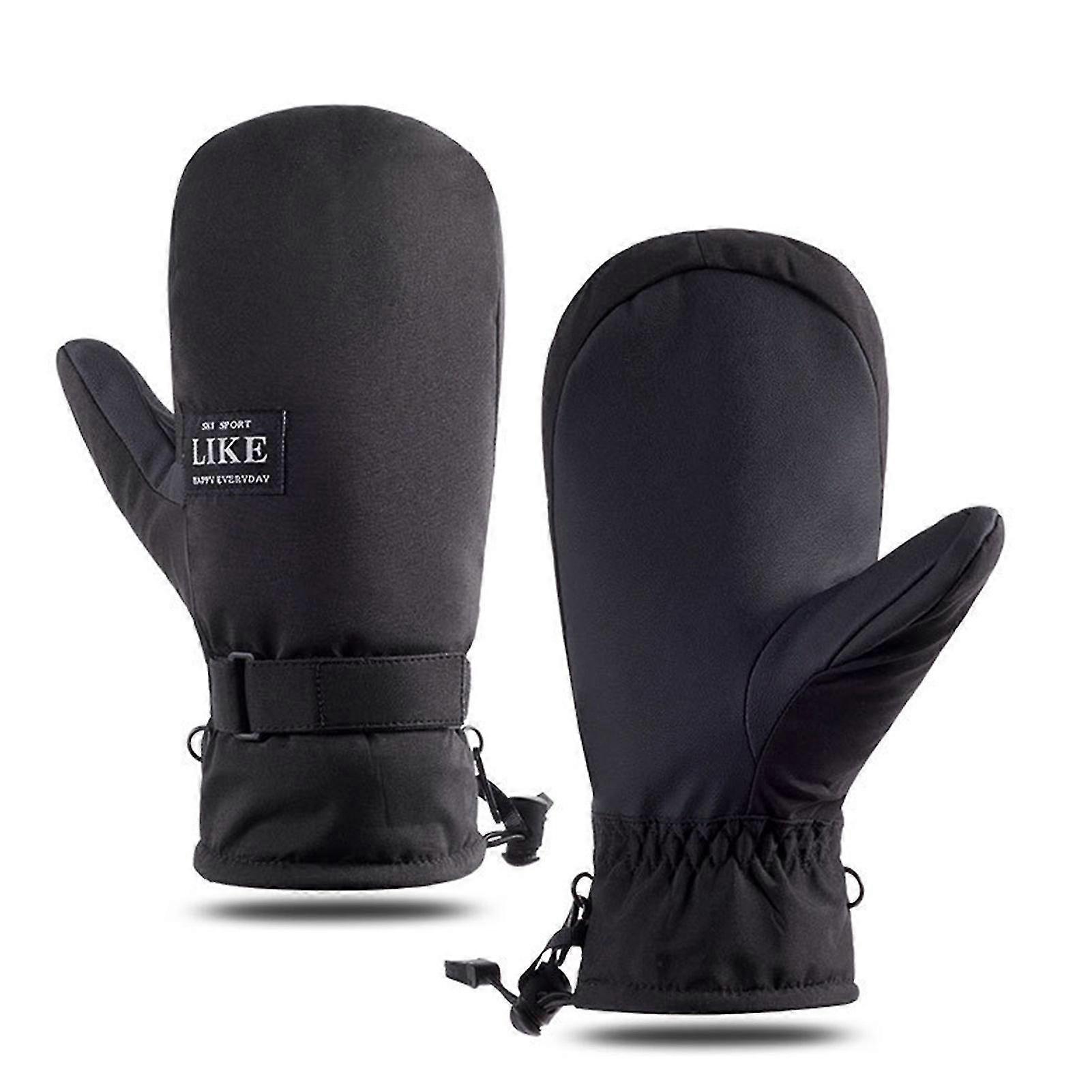 Winter Snowboard Ski Gloves Thick Soft Faux Rabbit Plush Edge For Outdoor Fishing Trip Dating Shopping