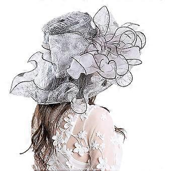 Womens Girls Embroidered Mesh Net Yarn Summer Hat UPF 50+ Sun Shade Hat