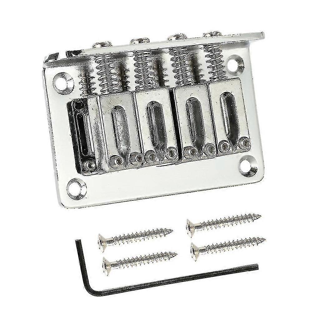 4-string Chrome Hard-tail Bridge For Cigar Box Guitars Electric Ukulele & More,silver