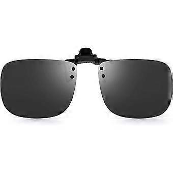 Polarized Clip-On Sunglasses Rimless Flip-Up Lens