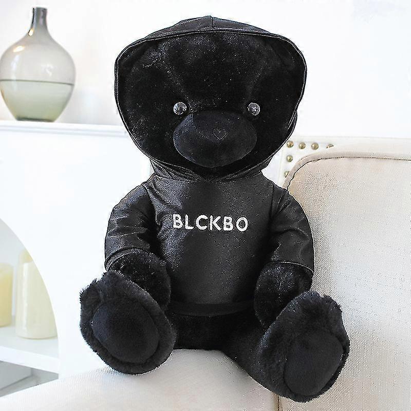 Pullover Schwarzer Bär Puppe Schwarzes Kleid Bär Plüsch Spielzeug Sitzen Teddybär Puppe