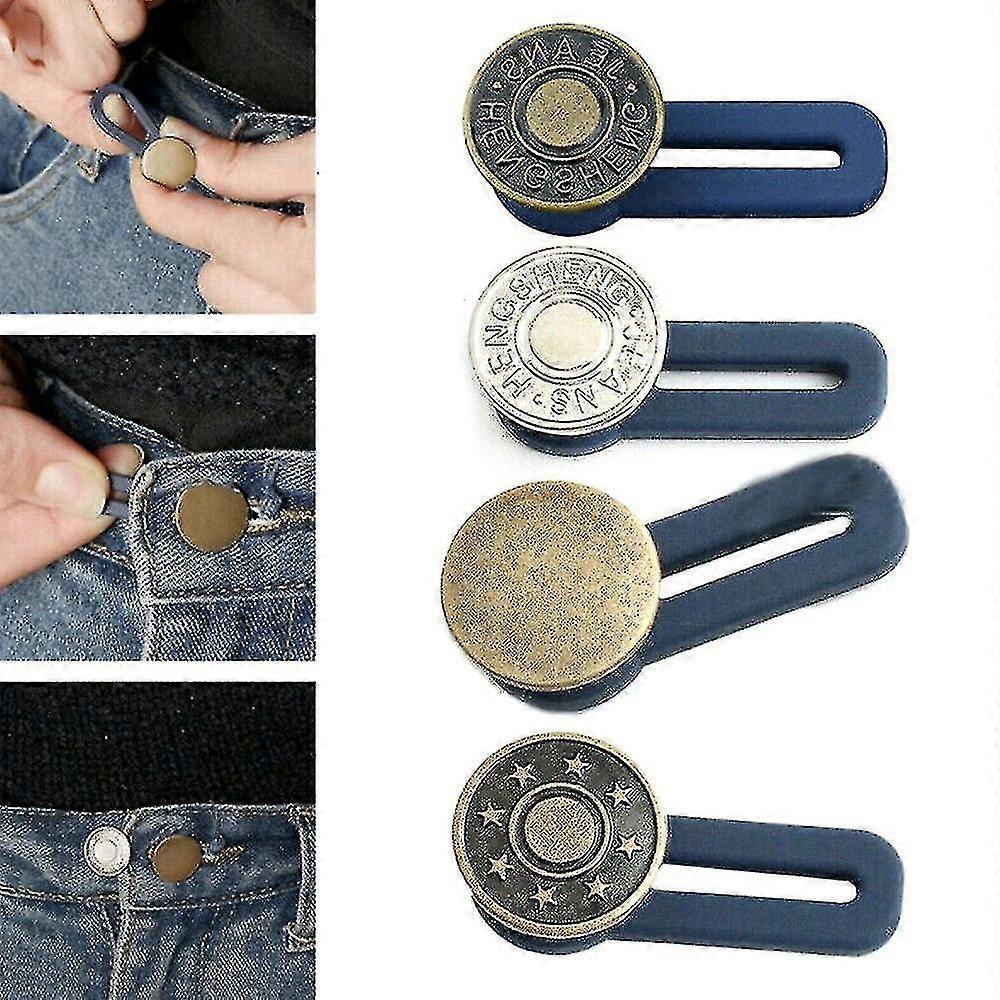 Adjustable Trousers Jeans Retractable Button Buckle Waist Band Extender