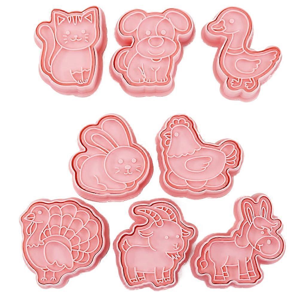 8Pcs Farm Animals Theme Chocolate Cookie Kitchen Molds Cake Decorating Tools