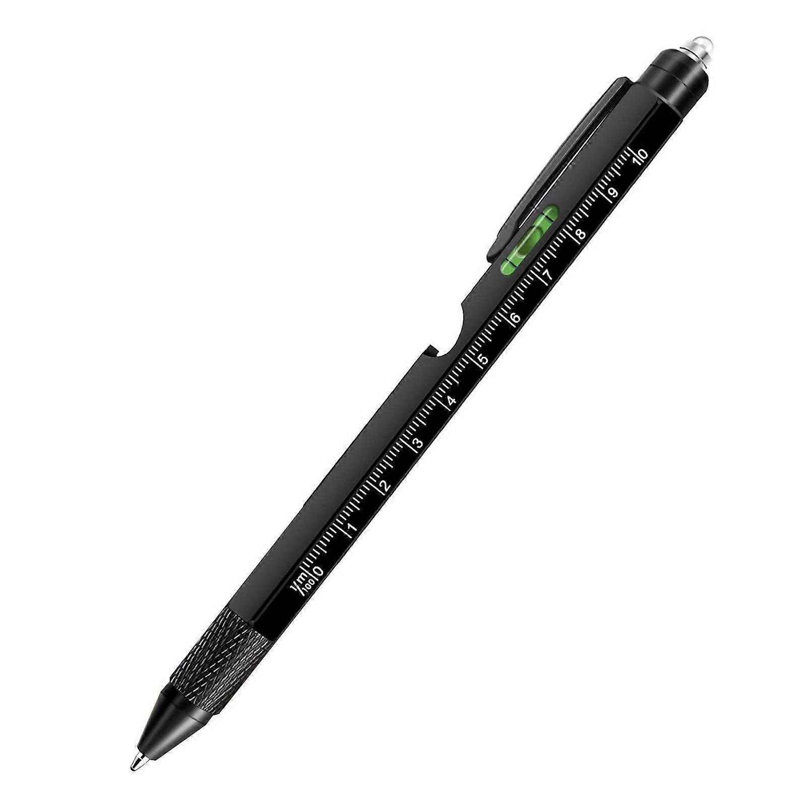 Multi-purpose Tool Pen Men LED Light Screwdriver Ruler Stylus Level Bottle Opener Gadgets 9-in-1 Multitool Pen