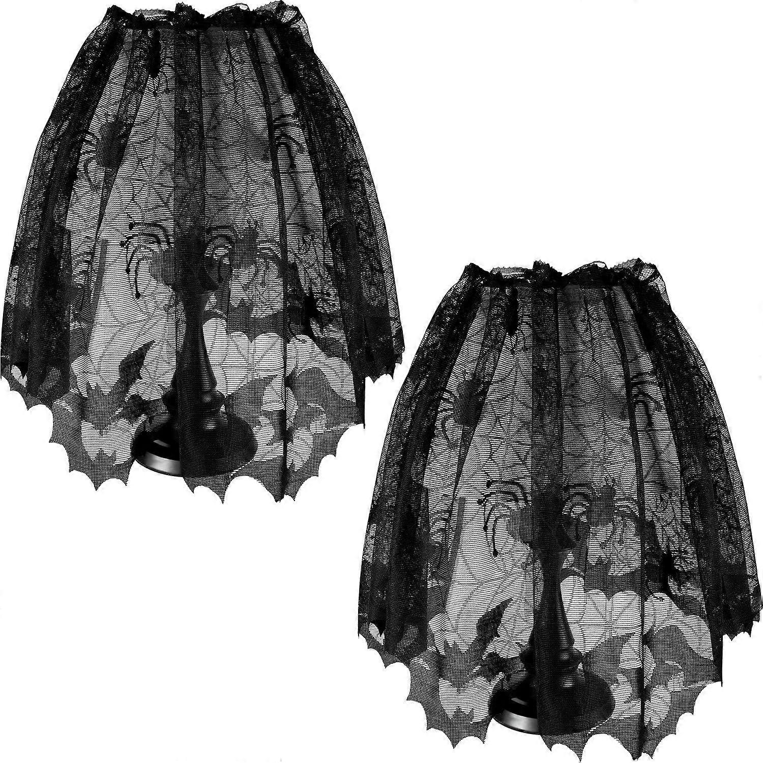 2 Pieces Lamp Shades Set with 2 Pieces Ribbon - Adjustable Fabric Lampshades, Modern Design, for Table or Floor Lamps