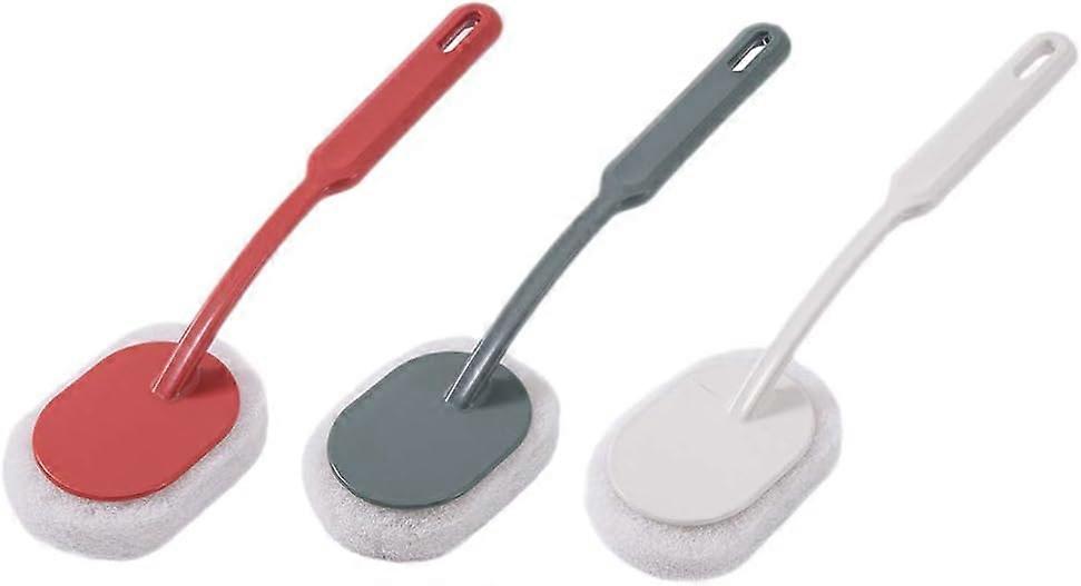3-pack long-handled sponge brushes for bathroom tiles