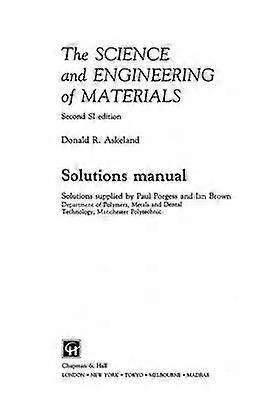 The Science and Engineering of Materials