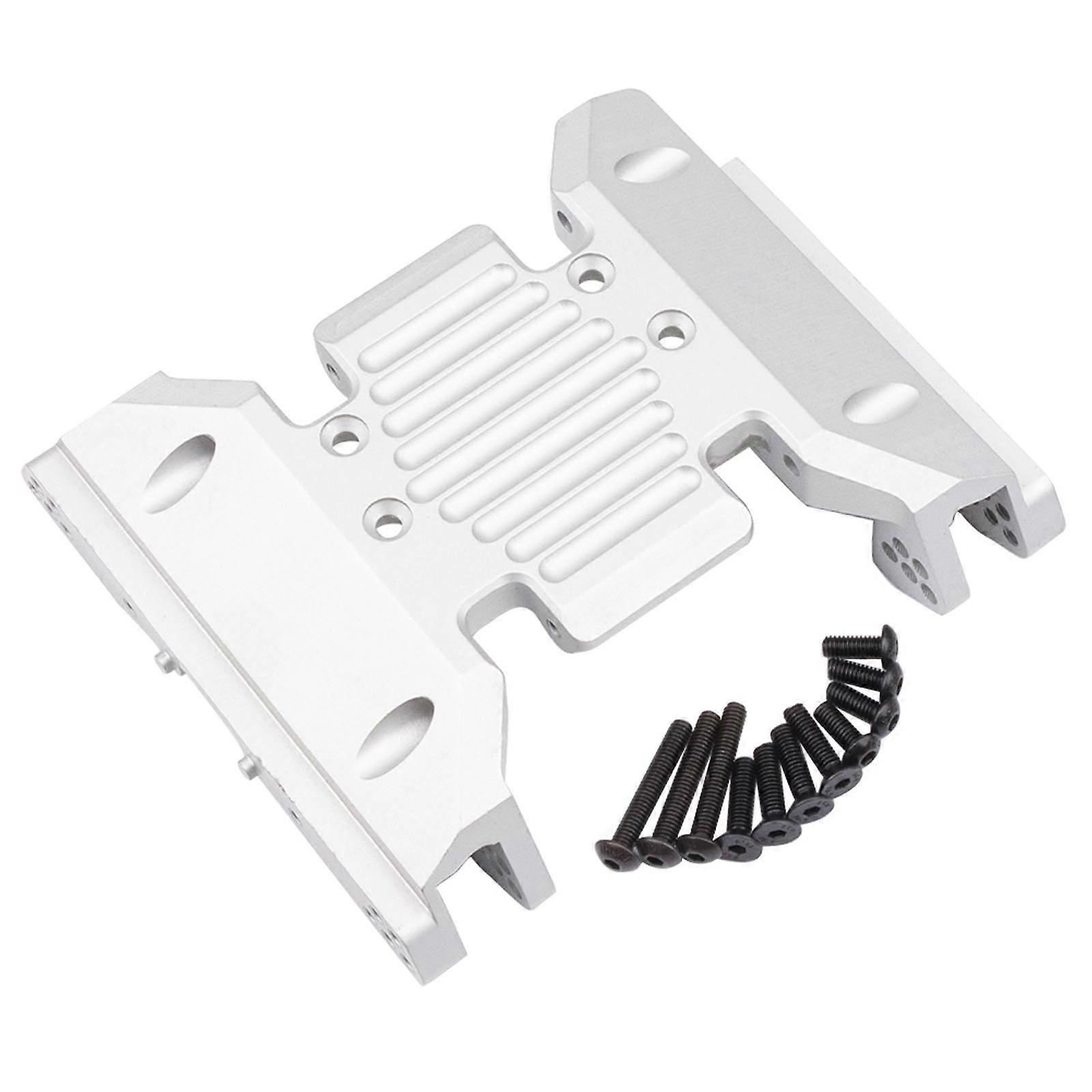 RC Car Transmission Skid Plate Gear Box Mount Spare Part for Axial SCX6 1:6 Scale Model Car Crawler  silver