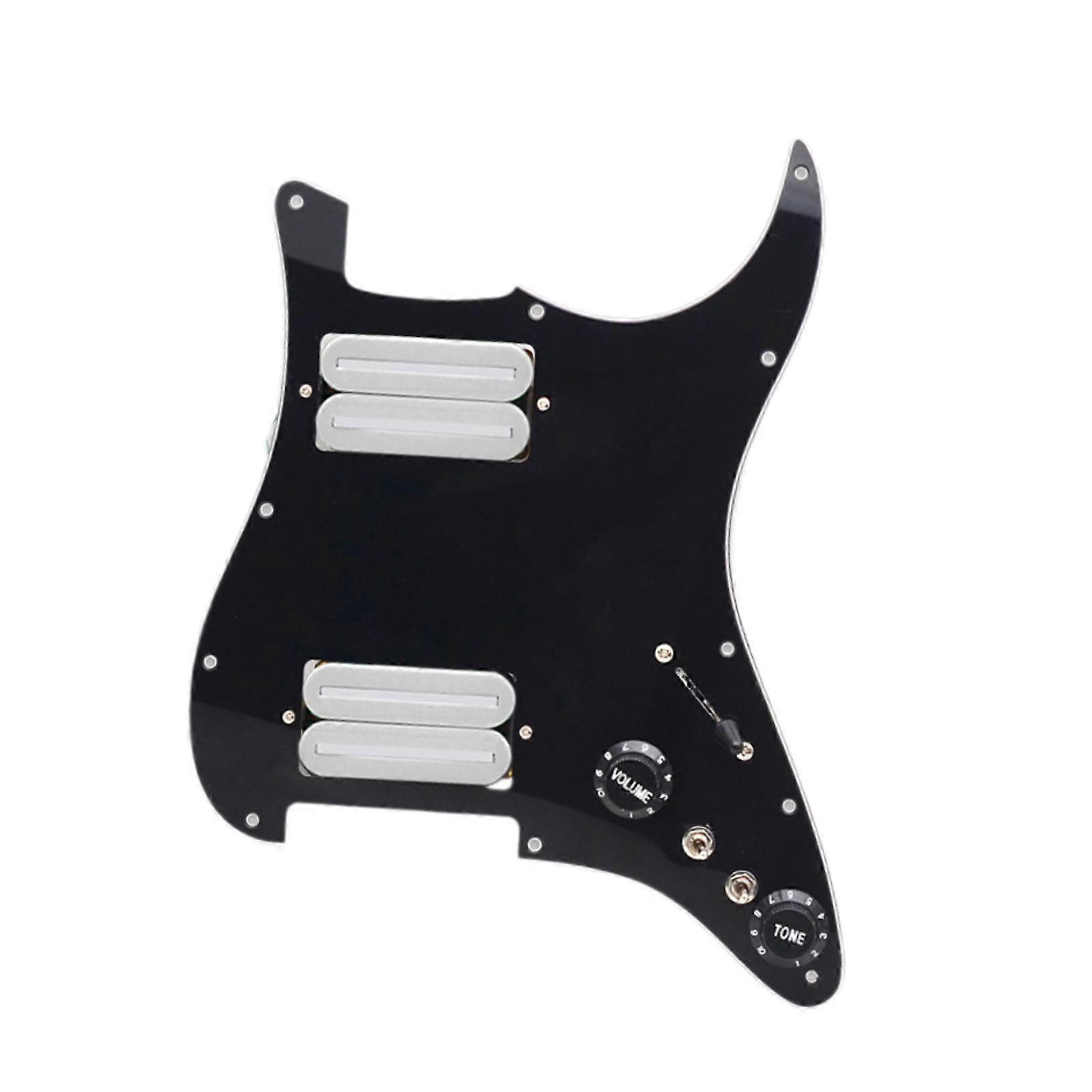 Humbucker الغيتار الكهربائي Pickguard بيك أب أسلاك HH محملة لملحق ST أسود أبيض