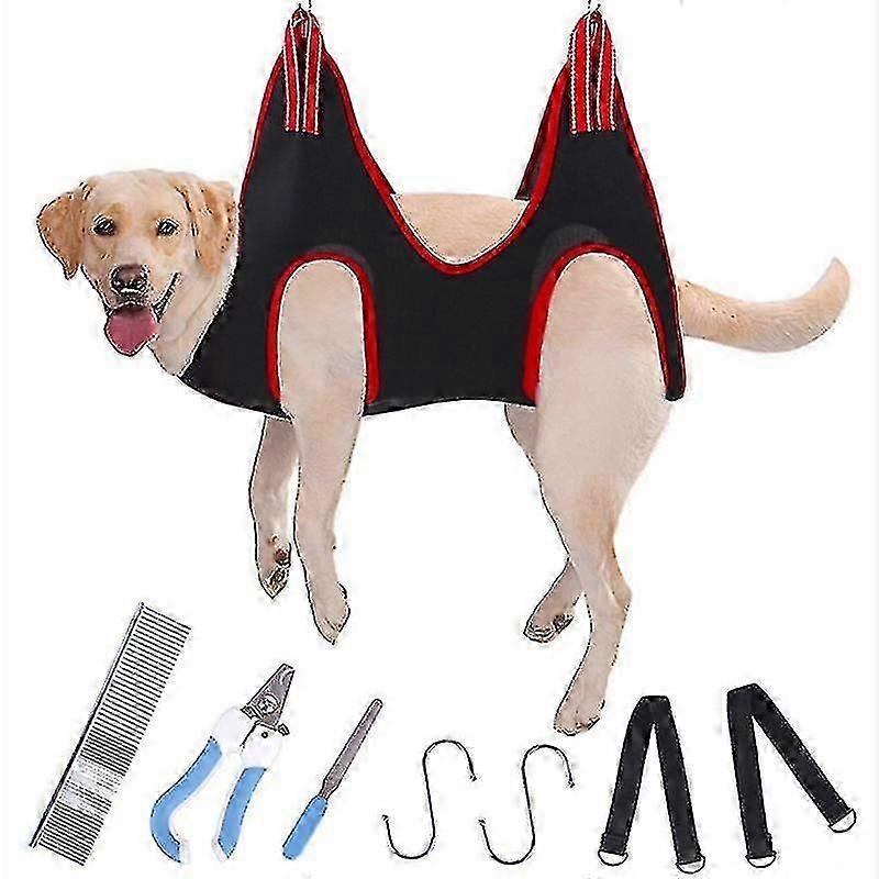 Pet Dog Grooming Hammock Harness With Clippers, Trimmer, File, Comb,breathable Dog Hammock Restraintbag, Dog Grooming Sling Helper