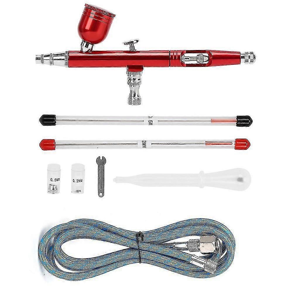 Red DIY Art Airbrush Tool with 0.3mm Nozzle Pneumatic Spray Gun