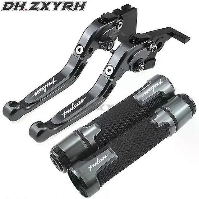 compatible for Bajaj Pulsar 200 NS All Years High-quality CNC Motorcycle Foldable Extending Brake Clutch Lever Lever Handbar End Grips DDRR