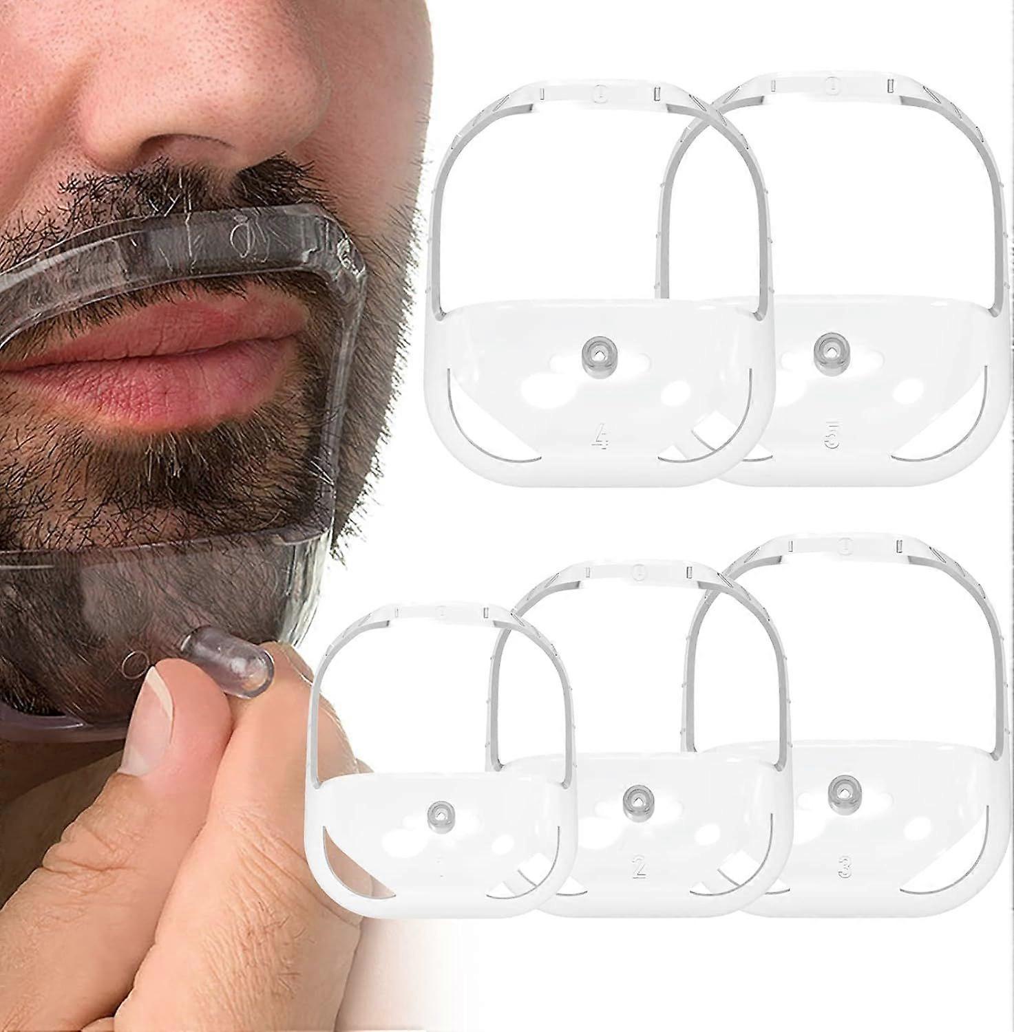 Beard Shaping and Styling Tool, Men's Beard Guide, Transparent Mustache and Sideburns for Jawline, Cheeks, Neck, Symmetrical Line