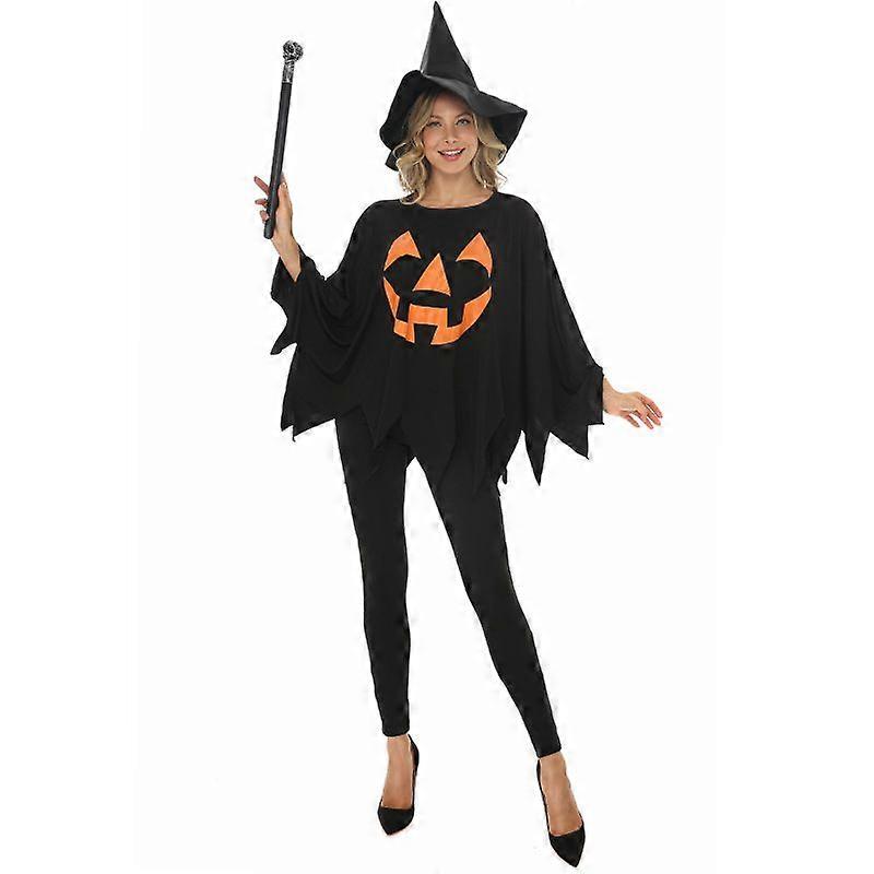 ハロウィンコスチュームパーティーパーティーキャラクターカボチャの魔女コスプレエルフ黒マントセット