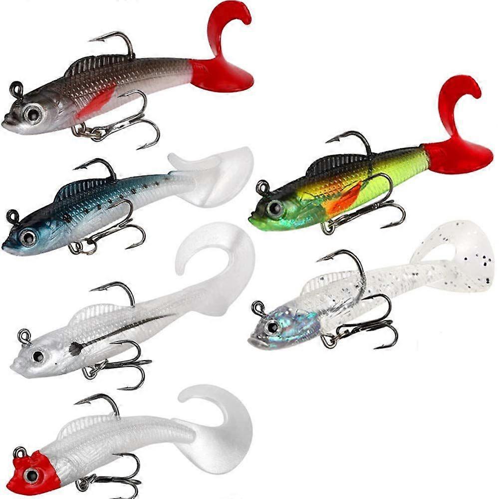 Fishing Lures Soft Bait Set with 3D Eyes Fishing Lures Soft Fishing Hooks Artificial Bait Hooks