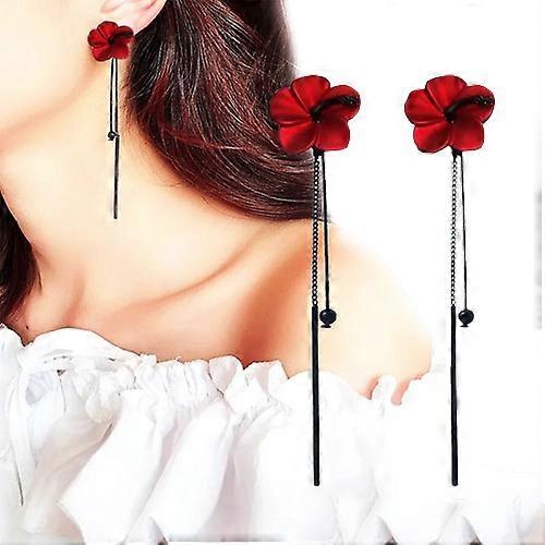 Nouveau Super Fée Papillon Fleur Boucles D’oreilles Net Rouge Doux Boucles D’oreilles Tendance Long Tassel tempérament pendentif style dame earr