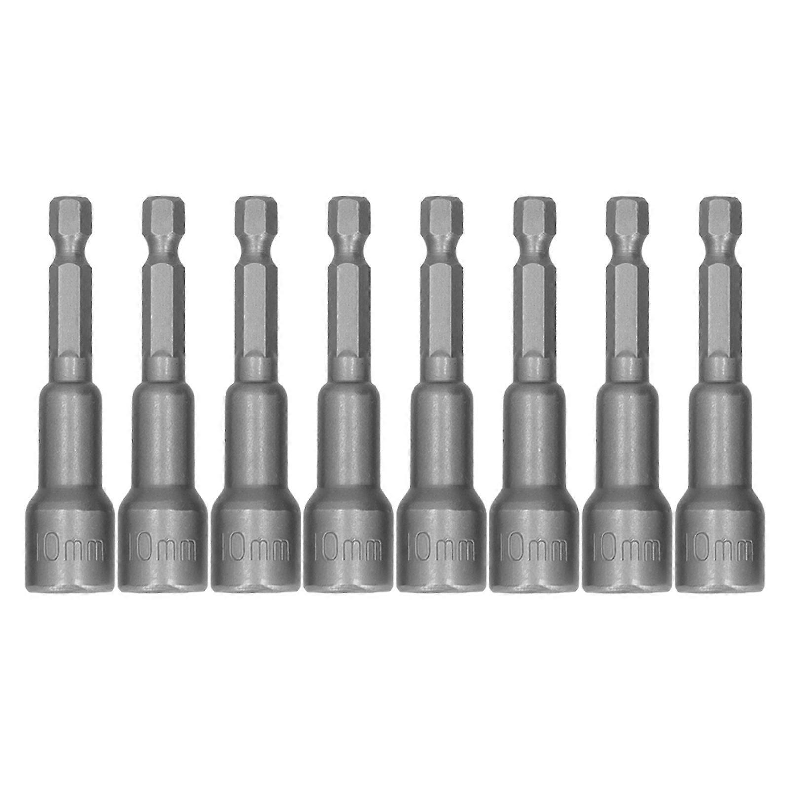 8PCS Hex Shank Magnetic Socket Set for Electric Screwdriver Drill, Nut Driver Bits, Steel, 1/4 Inch Compatibility