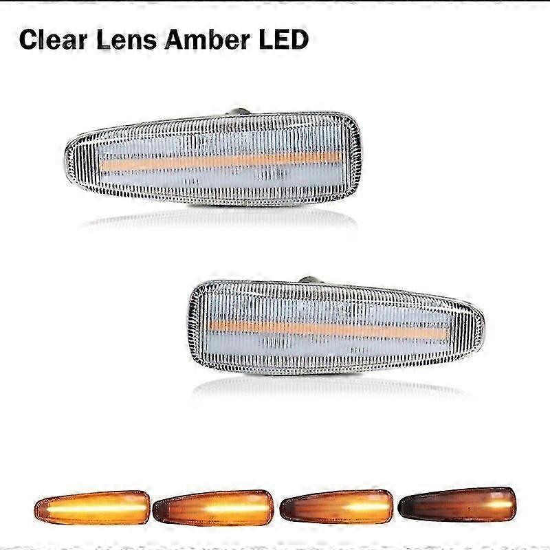 Compatible Sequential Amber LED Car Front Fender Side Marker Turn Signal Lights For Mitsubishi Mirage Outlander Sport Lancer Evolution X