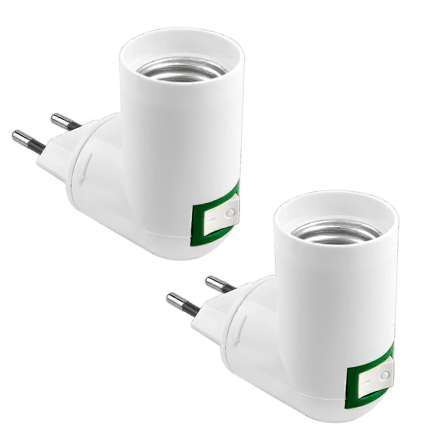 E27 Socket with Wireless Switch, 360° Rotatable for Kitchen/Bedside Lamp, PBT Material, Safe & Durable (2-Pack)