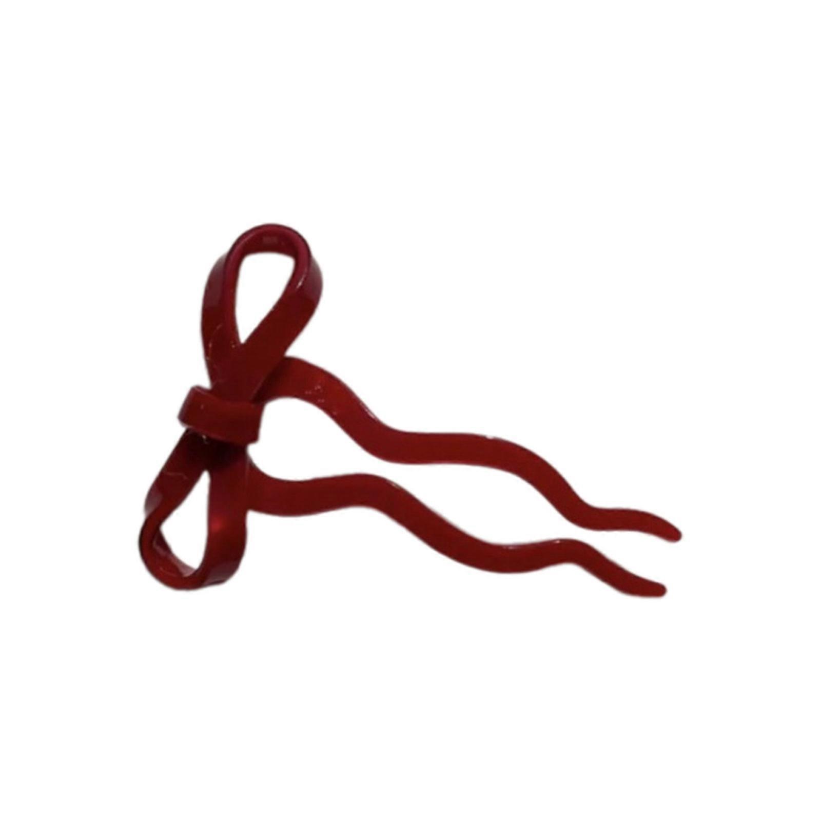 Elegancka spinka do włosów z akrylowym Bowknot Delikatna kokardka do włosów Unikalna spinka do włosów do biura szkolnego i na imprezy Czerwony